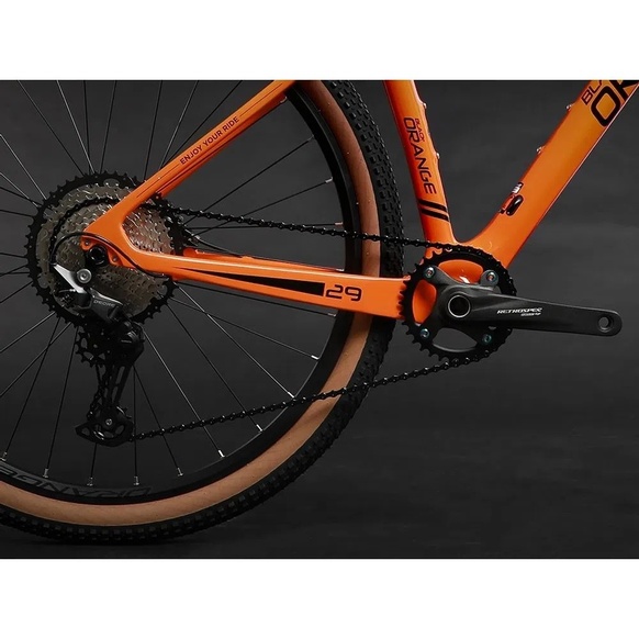Bicicleta Black Orange Iridium Elite Carbon Deore Laranja-M