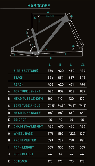 Bicicleta Sense Hardcore Comp Alum/Pto