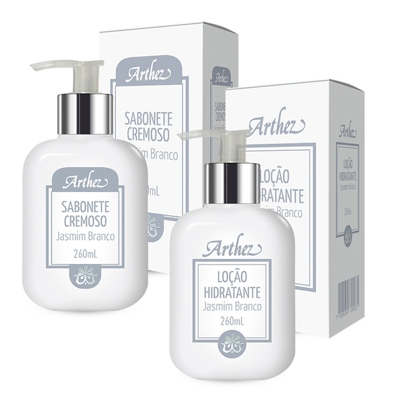 LOÇÃO HIDRATANTE JASMIM BRANCO + SABONETE CREMOSO JASMIM BRANCO